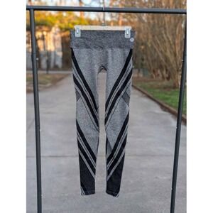 Pure Barre Gray Black Seamless Leggings M High Waist Workout Yoga Activewear